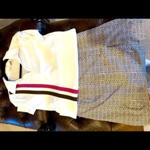 Like New Izod skort outfit (brown/white skort, size 10). Shirt size medium.
